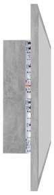 betonszürke akril LED-es fürdőszobatükör 90x8,5x37 cm