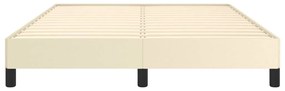 krémszínű műbőr ágykeret 140x200 cm