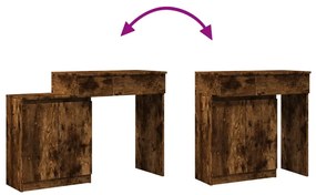füstös tölgy színű LED-es fésülködőasztal 115 x 37 x 110,5 cm