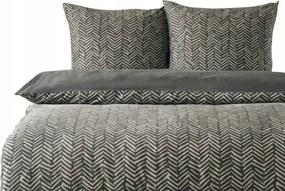 Modern Szürke Ágyneműhuzat Hátsó Egyszínű Grafit Pamut Szatén 200x220