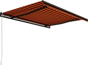 Narancssárga és barna kézzel kihúzható napellenző 450 x 300 cm