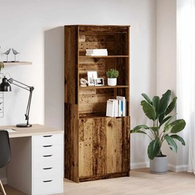 antik fa színű szerelt fa magasszekrény 70 x 35 x 180