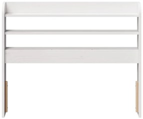 fehér tömör fenyőfa fejtámla polcokkal 75 cm