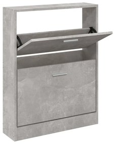 betonszürke szerelt fa cipőszekrény 59 x 17 x 81 cm