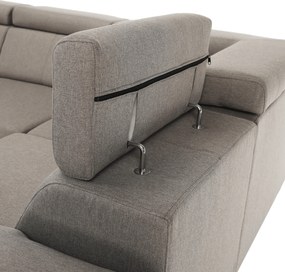 Ülőgarnitúra, szükésbarna Taupe, balos kivitel, SEGORIA ROH U