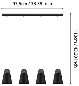 Eglo 99545 - Csillár zsinóron CANTERRAS 4xE27/40W/230V