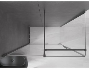 Mexen Velar, zuhanykabin tolóajtóval 160 x 75 cm, 8mm átlátszó üveg, polírozott grafit, 871-160-075-01-95