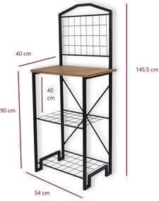 Tálalóasztal Kekate (atlanti fenyő + fekete)  . 1094055