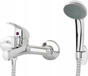 Egykaros fali kád- és zuhanycsaptelep Deante ezüst