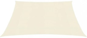krémszínű HDPE napvitorla 160 g/m² 3 x 3 m