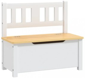 fehér-bézs MDF gyermek tárolópad 60 x 30 x 55 cm