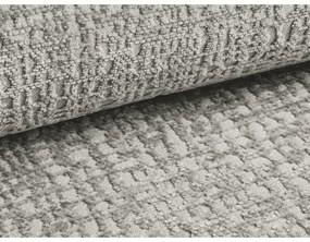 Világosszürke kárpitozott ágyneműtartós franciaágy ágyráccsal 180x200 cm Noho – Makamii