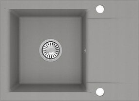 Gránit Mosogató Luna konyhai mosogató 59x44 cm egymedencés szürke