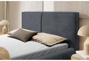 Franciaágy 140 cm Fatime (ágyráccsal) (tárolóhellyel) (szürke + fekete) . 1099181