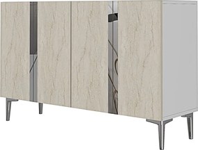 Anka 120 - White, Travertine, Silver