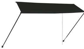 Feltekerhető antracitszürke napellenző LED-del 350 x 150 cm