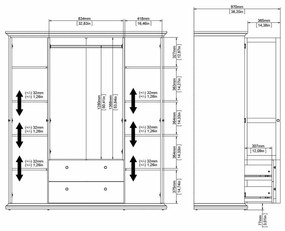 Provence III szekrény, fehér