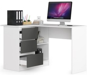 Sarok PC asztal Bodhi (fehér + szürke) (B). Akció -14%. 1070842