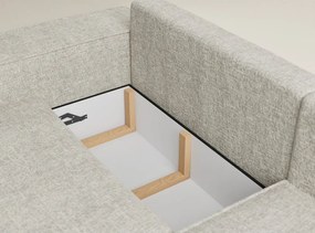 Bézs zsenília kinyitható-tárolóhelyes sarokkanapé (jobb oldali-L alakú) Tonga – Maison de Rêve