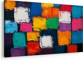 Kép - Színes négyzetek festménye (90x60 cm)