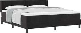 vidaXL Boxrugós ágy matracmal Fekete 200 x 180 cm Poliészter