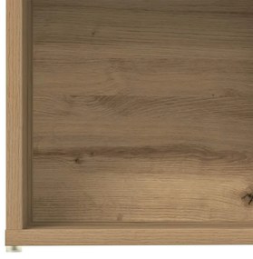 3 db kézműves tölgy színű szerelt fa könyvszekrények