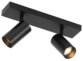 Modern mennyezeti spotlámpa fekete állítható 2-lámpás - Jeana Luxe