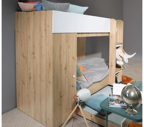 Kombinált gyerekágy 90 cm Sami 2 (artisan tölgy + matt fekete + fehér fogantyúk). 1085814