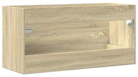 sonoma-tölgy színű szerelt fa mosdószekrény 100 x 38,5 x 48 cm