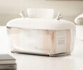 Díszes zsebkendőtartó doboz szervező, fehér színű CB31