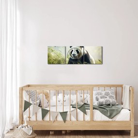 Kép - Panda (órával) (90x30 cm)