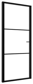 Fekete ESG üveg és alumínium beltéri ajtó 102,5 x 201,5 cm