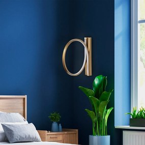 Aranyszínű LED fali lámpa ø 30 cm Halka – Opviq lights