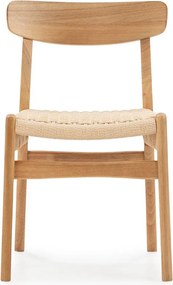 Natúr színű kaucsukfa étkezőszék szett 2 db-os Biel – MOME