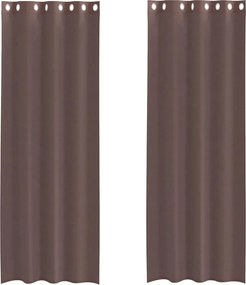 vidaXL 2 db barna fátyolfüggönyök rojtokkal 140x300 cm