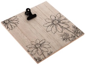 Fa dekortábla klipsszel Meadow flowers, 16 x 16 cm