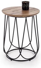 Kávésasztal NUBIRA 51x40 cm fekete/dió