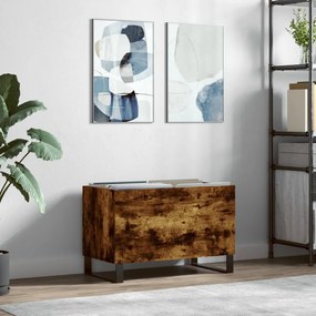 füstös tölgy színű szerelt fa hanglemezszekrény 74,5x38x48 cm