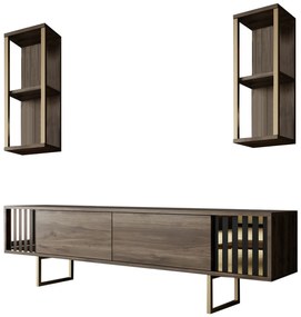 TV szekrény Gold Line - Walnut, Black