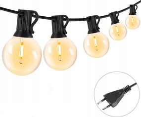 LED-es kerti girland Lámpák Izzók Gömbök 25 izzó 7.5M G40 230V