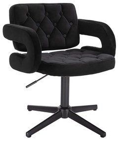 HR8403CROSS Fekete modern velúr szék fekete lábbal
