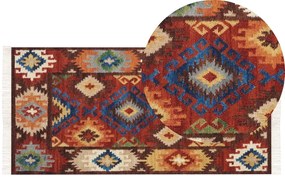 Színes kilim gyapjúszőnyeg 80 x 150 cm ZOVUNI Beliani