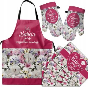 Konyhai Kötény Szett Nagyinak És Alátét Konyhai Kesztyű Ajándék