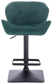 HR111KW Sötétzöld modern velúr szék fekete lábbal