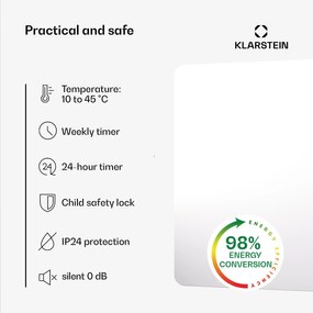 Klarstein Wonderbeam 650 Hybride Infravörös hősugárzó 60 x 84 cm 650 W Heti időzítő Távirányító