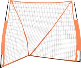 vidaXL narancs-fekete acél és poliészter baseball háló 183x182x183 cm