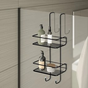 Gedy - Falra szerelhető zuhanypolc CHROM LINE 49x24 cm matt fekete