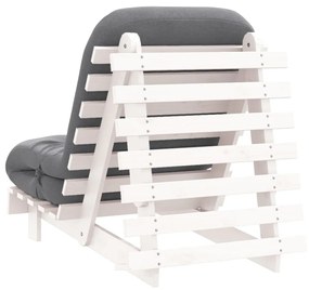 fehér tömör fenyőfa futon kanapéágy matraccal 70 x 206 x 11 cm