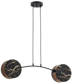 Csillár zsinóron MOTIF 2xE27/15W/230V fekete/arany