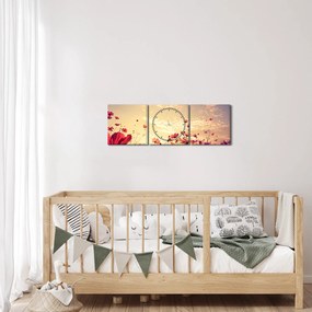 Kép - Rét virágokkal (órával) (90x30 cm)